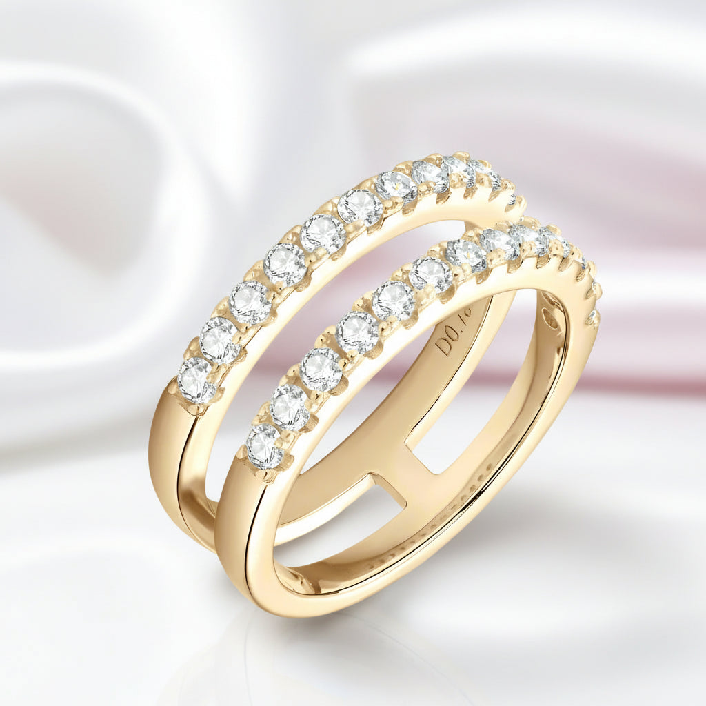 Double Layer Round Cut Diamond Option Wedding Band Enhancer-Black Diamonds New York