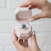 Exquisite Emerald Green Cushion Cut Engagement Ring-Black Diamonds New York