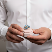 Exquisite Enamel Flower Ring-Black Diamonds New York