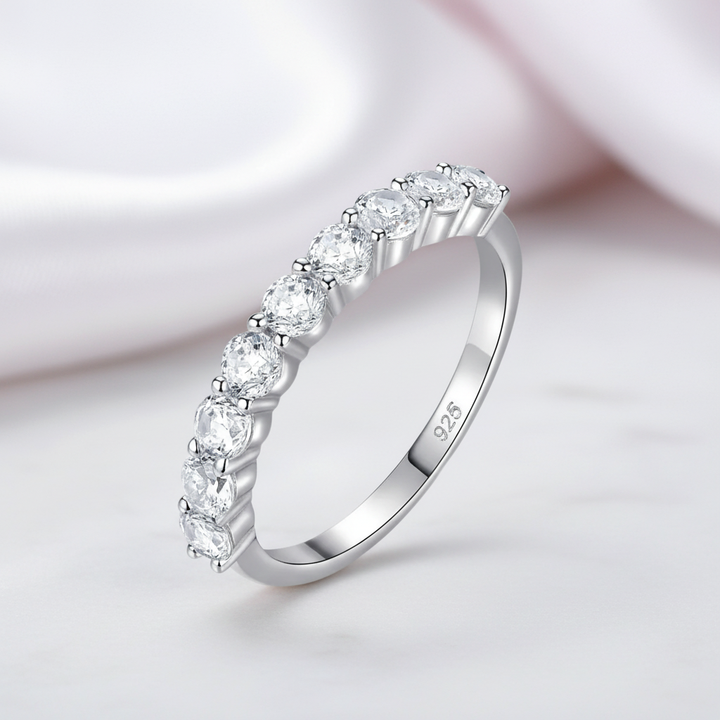 Exquisite Eternity Diamond Option Promise Ring-Black Diamonds New York