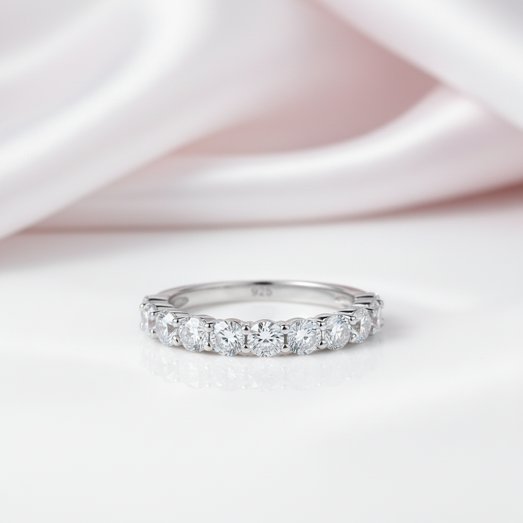 Exquisite Eternity Diamond Option Promise Ring-Black Diamonds New York