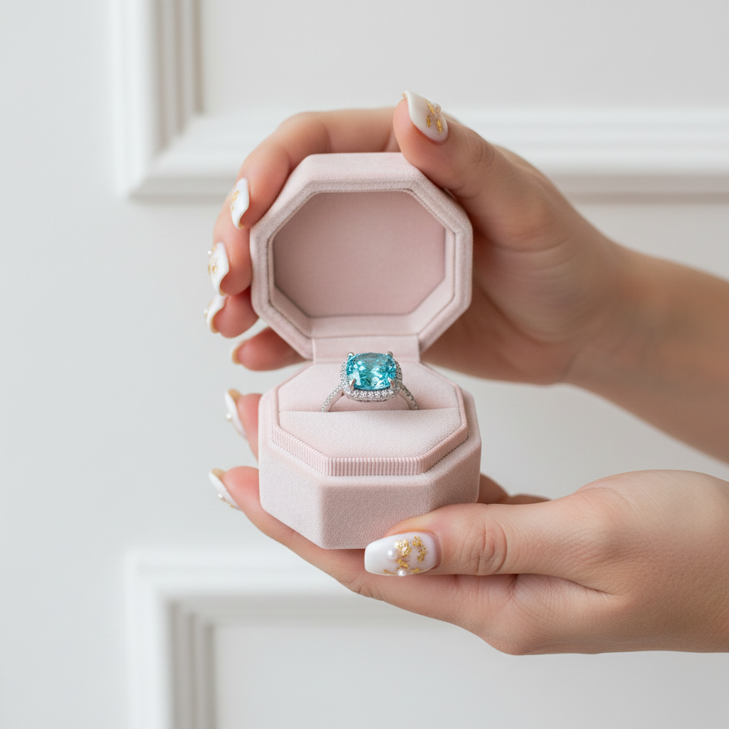 Exquisite Halo Cushion Cut Cyan Blue Diamond Engagement Ring-Black Diamonds New York