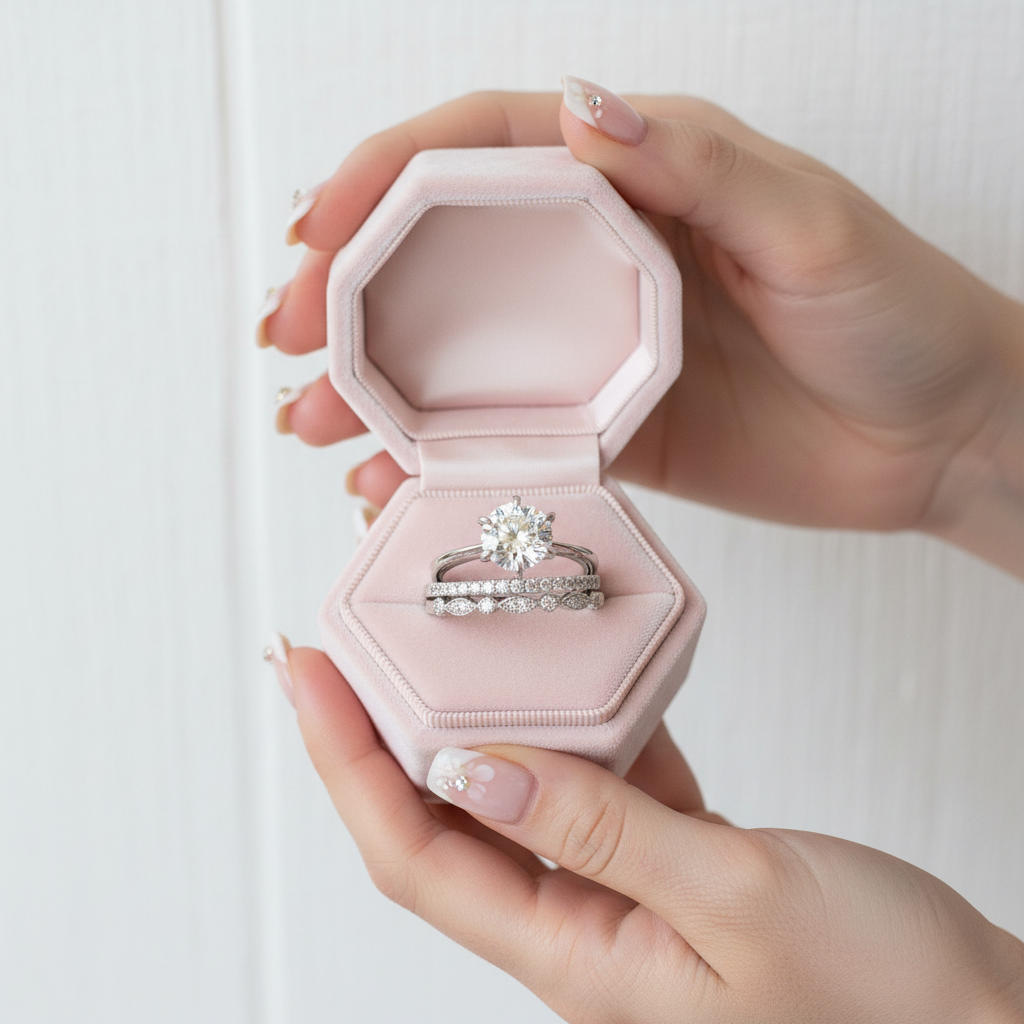 Exquisite Round Cut White Sapphire 3pcs Wedding Ring Set-Black Diamonds New York