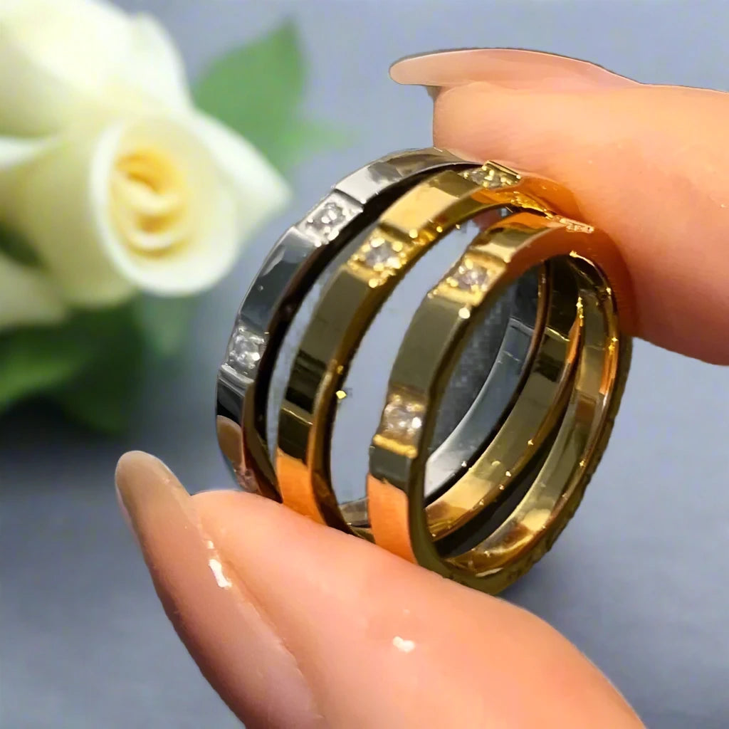 Exquisite Waterproof Engagement Ring with Stone Inlay-Black Diamonds New York