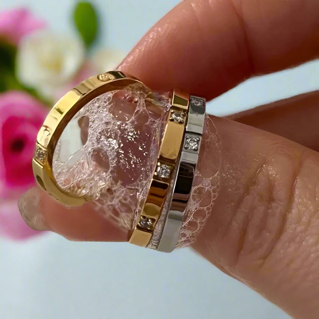 Exquisite Waterproof Engagement Ring with Stone Inlay-Black Diamonds New York