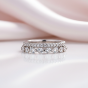 Exquisite Women's Stackable Wedding Band Set-Black Diamonds New York