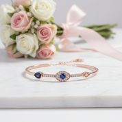 Eye Shape Diamond Bracelet In 925 Sterling Silver-Black Diamonds New York