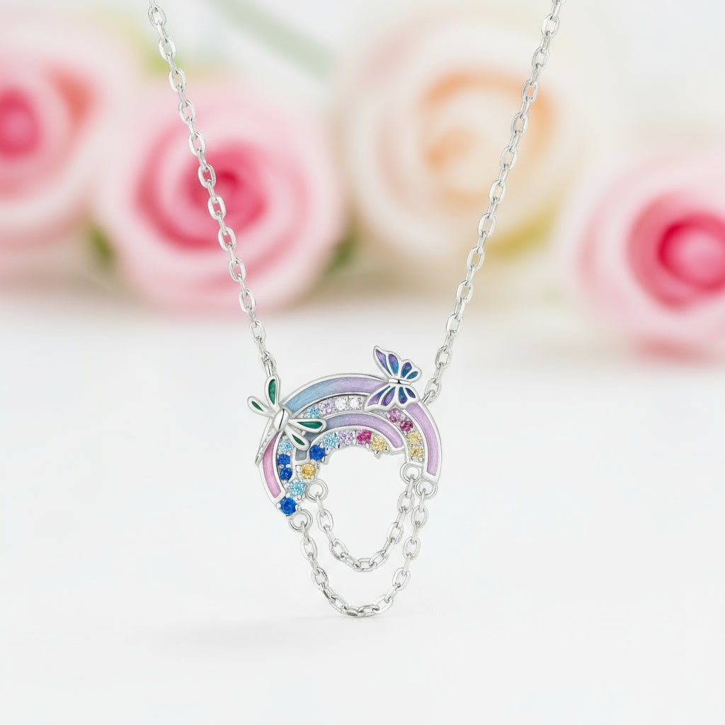 Fantasy Rainbow and Planet Diamond Necklace-Black Diamonds New York