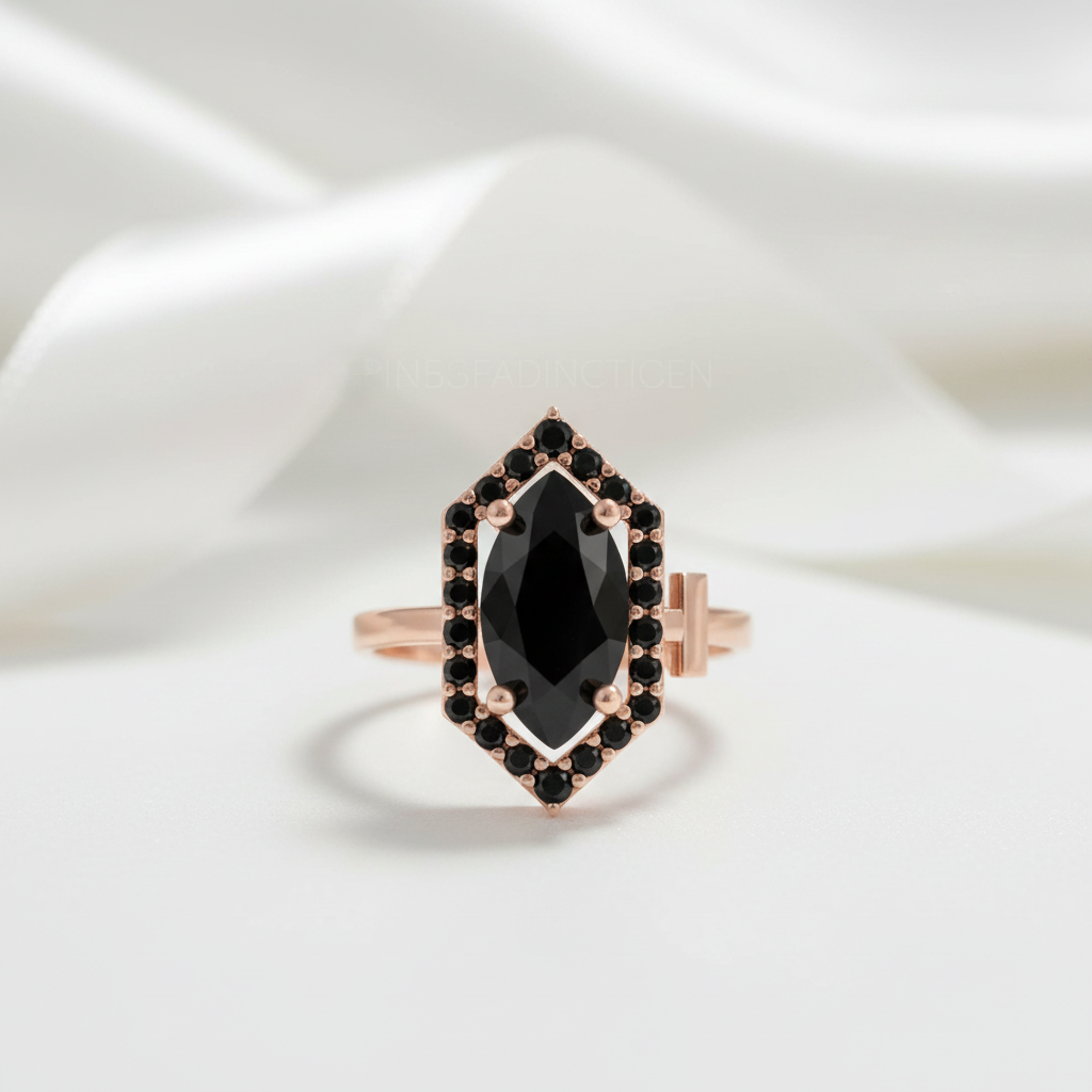 Fate- 1 Carat Black Diamond Option Victorian Gothic Ring