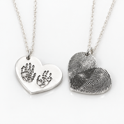 Fingerprint Heart Shape Necklace-Black Diamonds New York