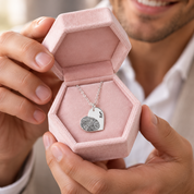 Fingerprint Heart Shape Necklace-Black Diamonds New York