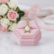 Five-pointed Star with Freshwater Pearl Necklace-Black Diamonds New York