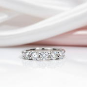 Five Stone 4mm Round Cut Diamond Option Wedding Band-Black Diamonds New York