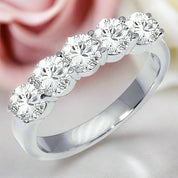 Five Stone 4mm Round Cut Diamond Wedding Band-Black Diamonds New York