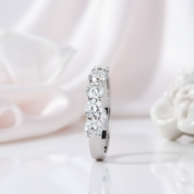 Five Stone 4mm Round Cut Diamond Option Wedding Band-Black Diamonds New York