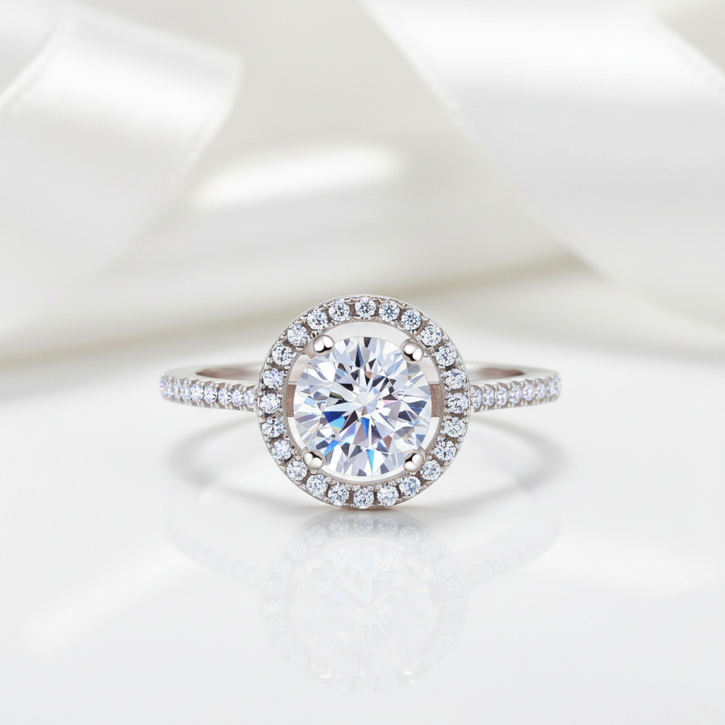 1.25ct Round Cut Diamond Option Engagement Ring-Black Diamonds New York