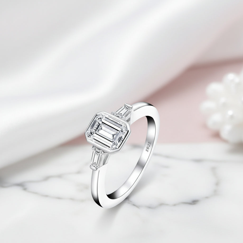 1.5ct Emerald Cut Diamond Option Engagement Ring-Black Diamonds New York