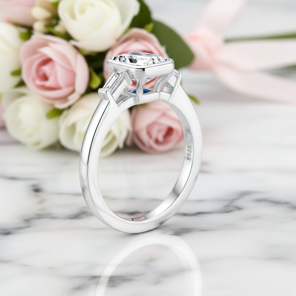 1.5ct Emerald Cut Diamond Option Engagement Ring-Black Diamonds New York