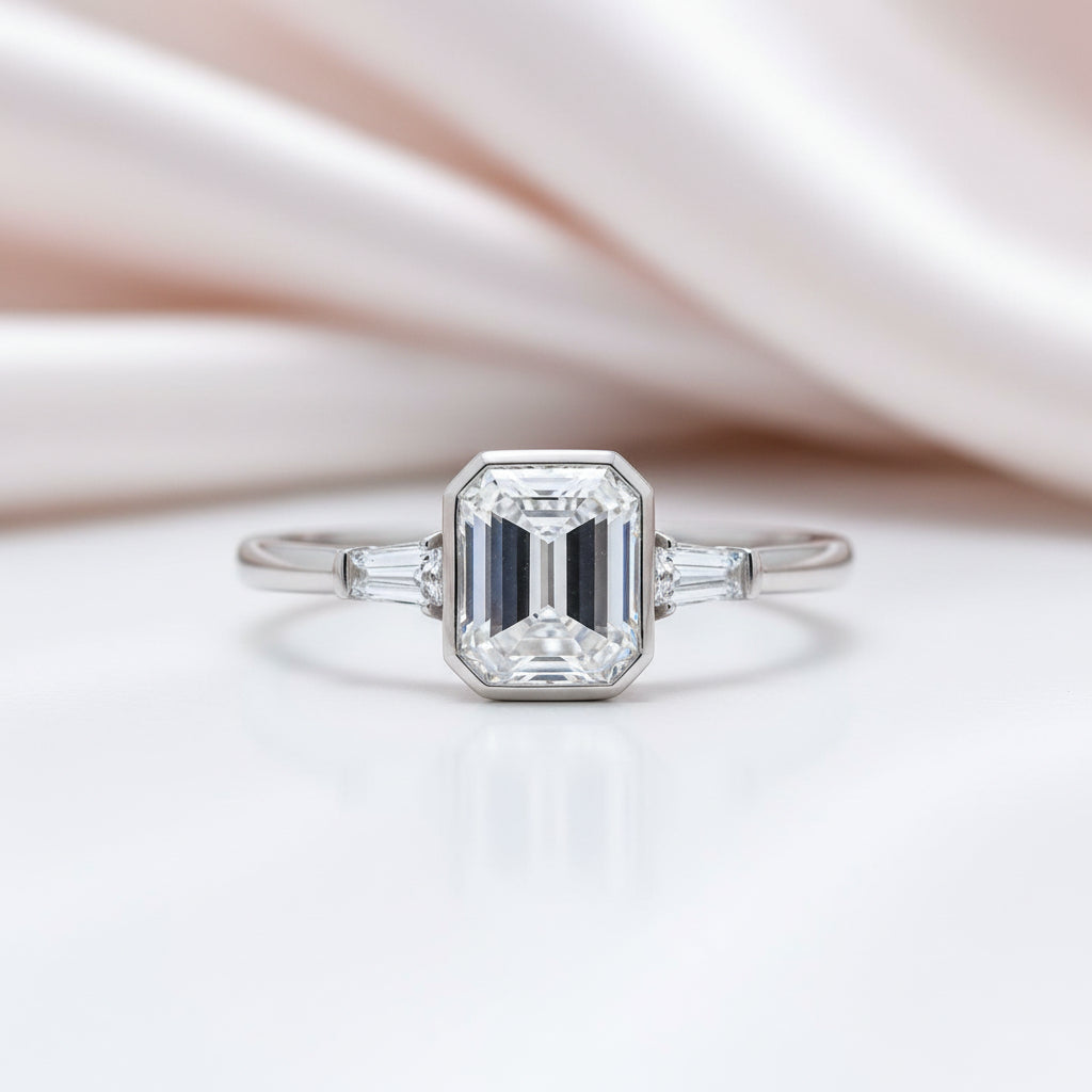 1.5ct Emerald Cut Diamond Option Engagement Ring-Black Diamonds New York