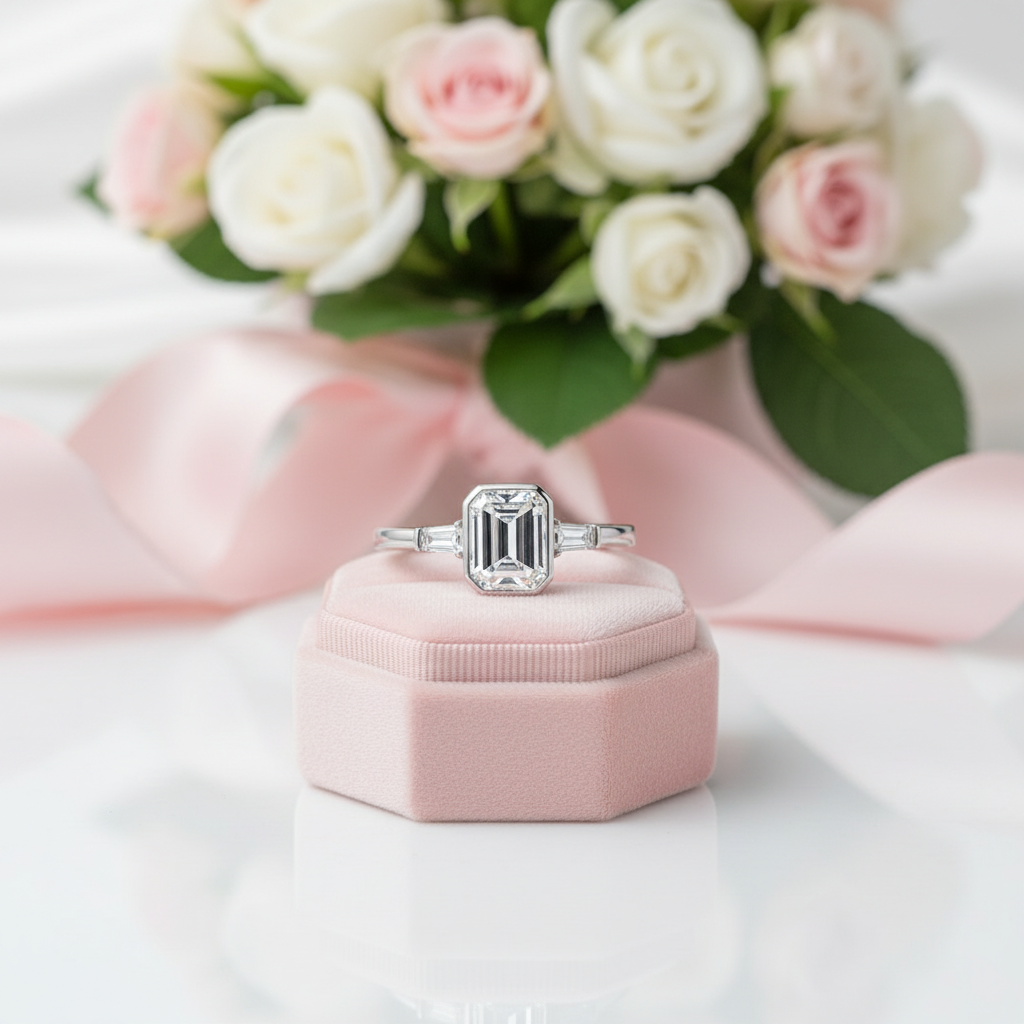 1.5ct Emerald Cut Diamond Option Engagement Ring-Black Diamonds New York