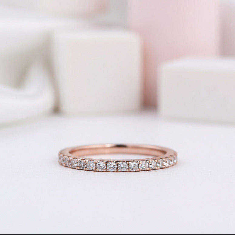 3.0ct Cushion Cut Rose Gold Clear Simulated Sapphire Wedding Ring Set-Black Diamonds New York