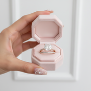3.0ct Cushion Cut Rose Gold Clear Simulated Sapphire Wedding Ring Set-Black Diamonds New York
