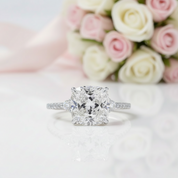 3.5 Carat Cushion Cut Engagement Ring-Black Diamonds New York