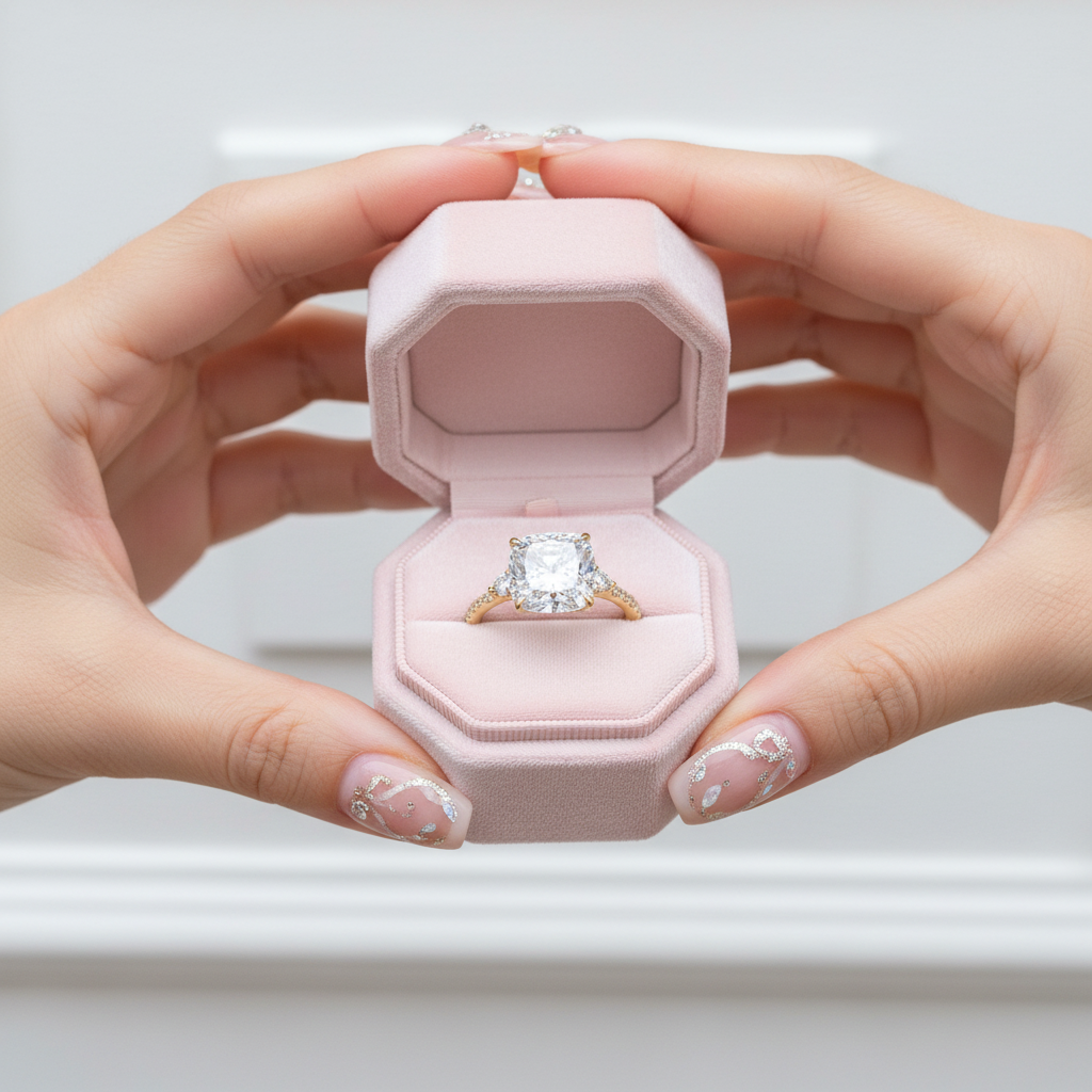 3.5 Carat Cushion Cut Engagement Ring-Black Diamonds New York