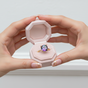 3.5ct Alexandrite Cushion Cut Engagement Ring-Black Diamonds New York