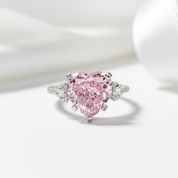 5.0 Ct Pink Heart Cut Diamond Engagement Ring-Black Diamonds New York