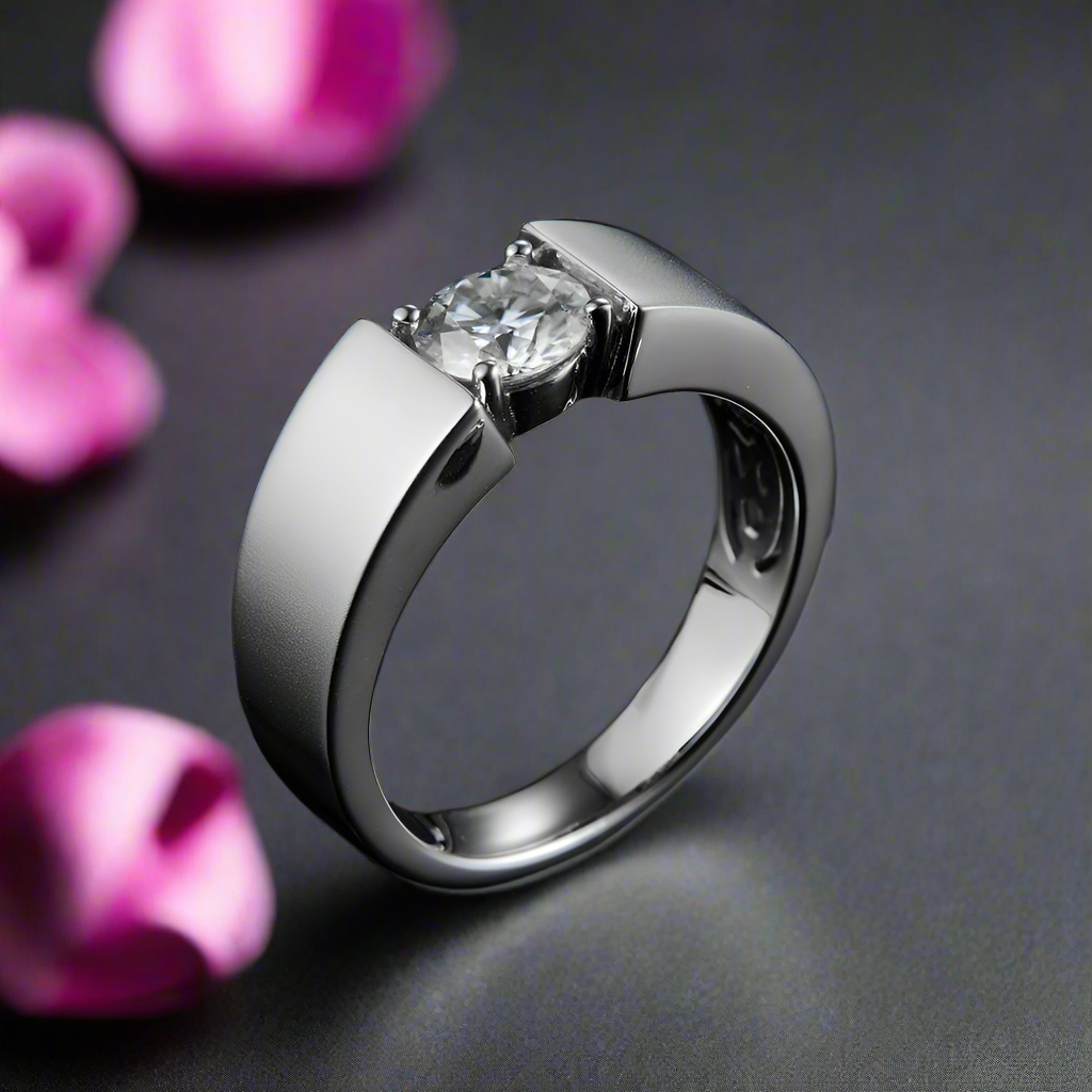 6.5mm Round Diamond Antique Men's Ring-Black Diamonds New York