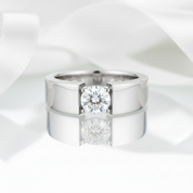 6.5mm Round Diamond Option Antique Men's Ring-Black Diamonds New York