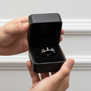 8mm Black Two-Tone Polished Tungsten Men's Wedding Band-Black Diamonds New York