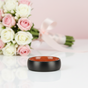 8mm Wooden Inlay & Black Surface Tungsten Carbide Ring-Black Diamonds New York