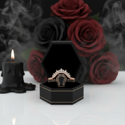 Best Love Rings- Rare Coffin Cut Diamond Gothic Ring Set-Black Diamonds New York