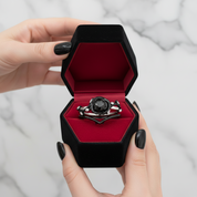 Black Rose- .50ct Round Cut Diamond Option Modern Goth Engagement Rings-Black Diamonds New York