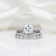 Diamond Option Cushion Cut 3-Pcs Wedding Ring-Black Diamonds New York