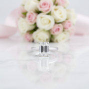 Classic Emerald Cut Solitaire Engagement Ring-Black Diamonds New York