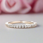 Classic Half Eternity Thin Women's Wedding Band-Black Diamonds New York