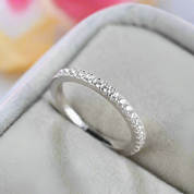 Classic Half Eternity Thin Women's Wedding Band-Black Diamonds New York