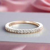 Classic Half Eternity Thin Women's Wedding Band-Black Diamonds New York