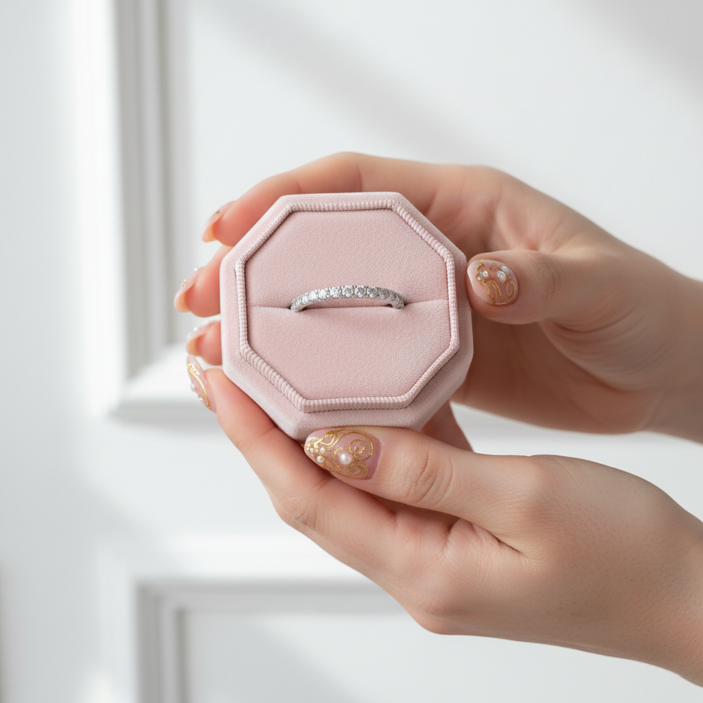 Classic Half Eternity Thin Women's Wedding Band-Black Diamonds New York