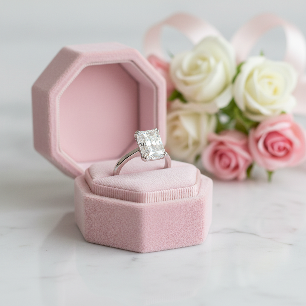 Classic Radiant Cut Diamond Option Solitaire Engagement Ring-Black Diamonds New York