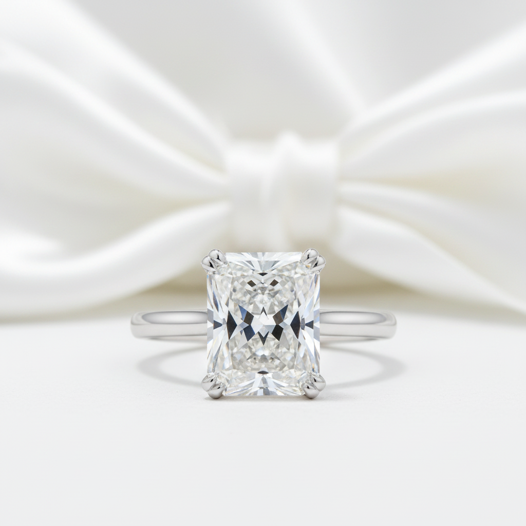 Classic Radiant Cut Diamond Option Solitaire Engagement Ring-Black Diamonds New York