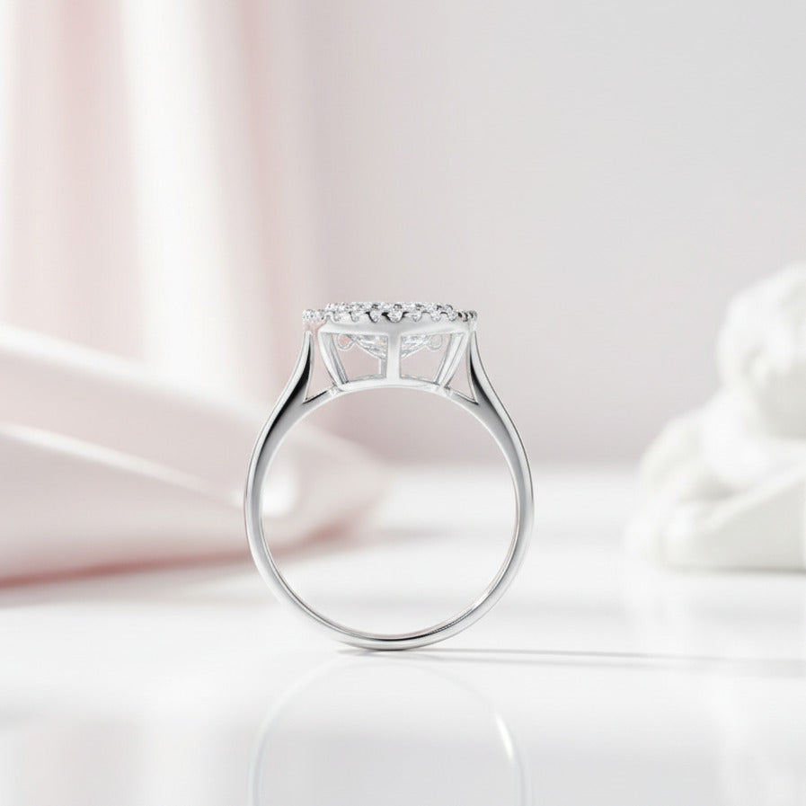 Round Diamond Option Dancing Stone Double Halo Ring-Black Diamonds New York