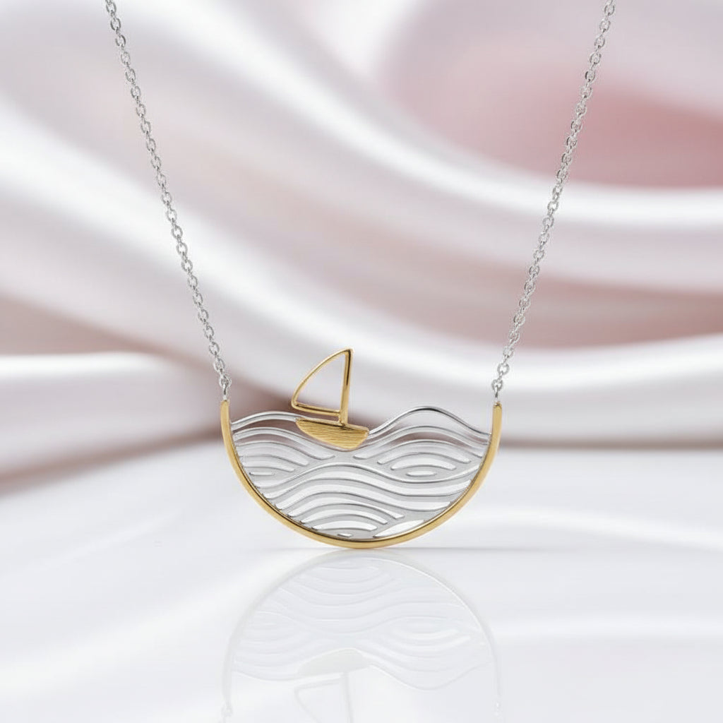 Creative Sailboat Necklace-Black Diamonds New York