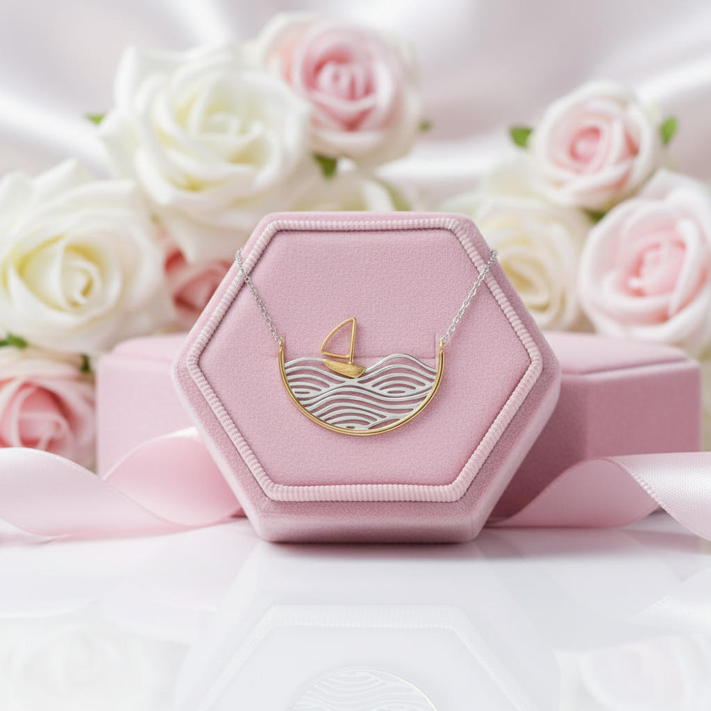 Creative Sailboat Necklace-Black Diamonds New York