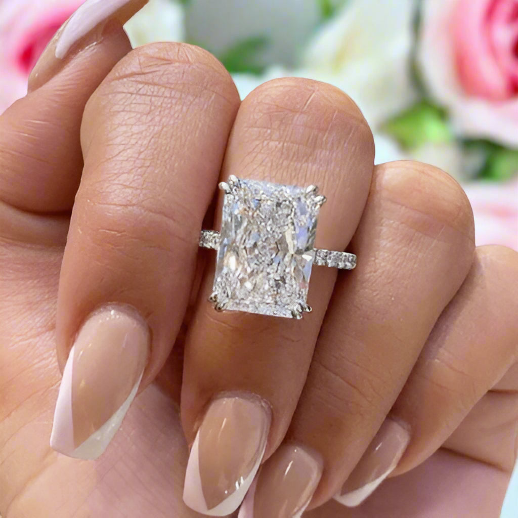 Radiant Cut Lab Made Engagement Ring Solitaire Ring Cheap