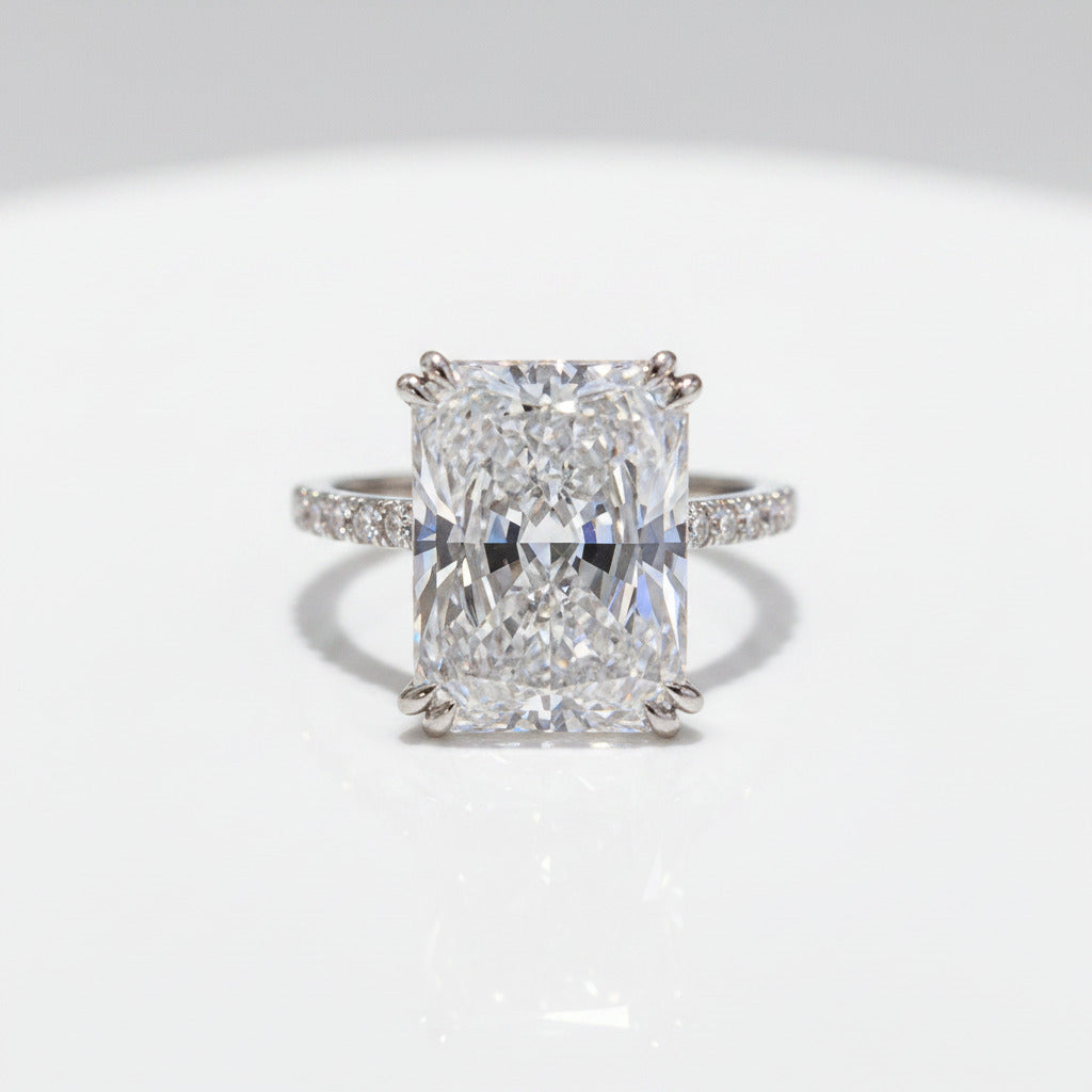 Elegant 3.0ct Radiant Cut Lab Grown Diamond Option Engagement Ring-Black Diamonds New York