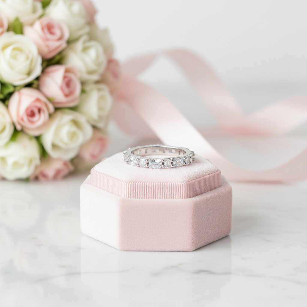 Emerald Cut Diamond Option Wedding Band-Black Diamonds New York